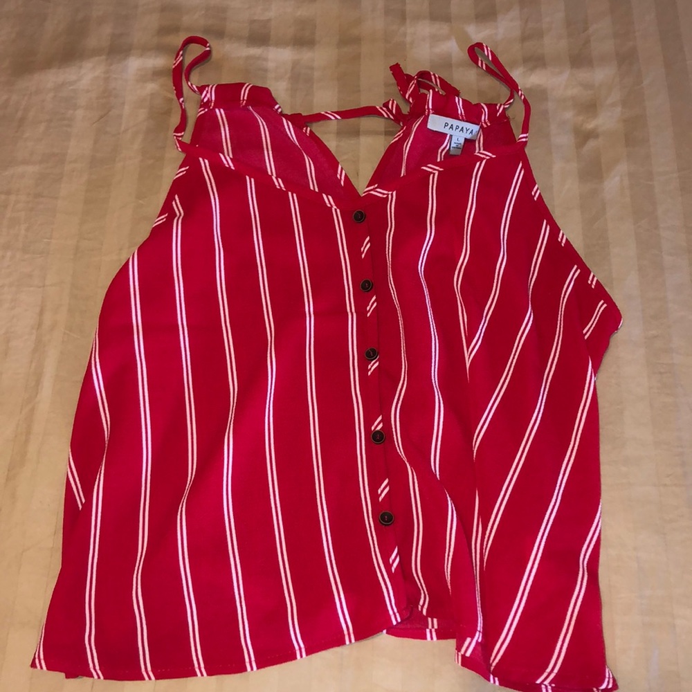 Brand new red papaya top size large